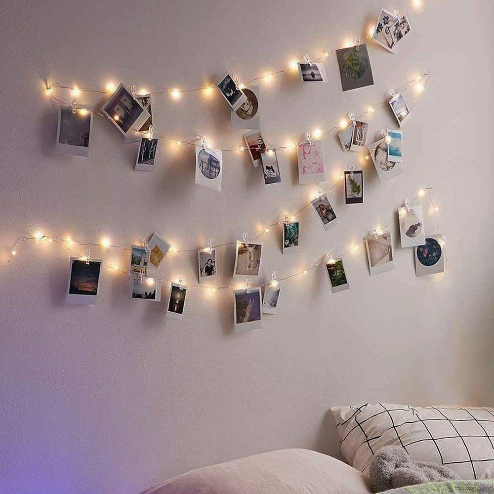 LED String Fairy Lights Warm White with Cristal Clear Clips – Juan A Cut